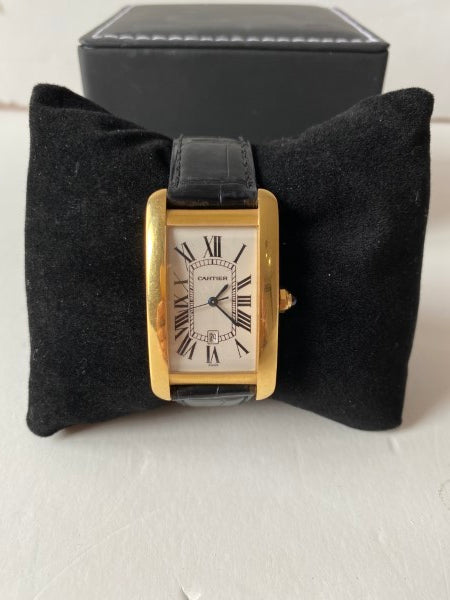 Cartier 18K Yellow Gold Tank Americaine Watch