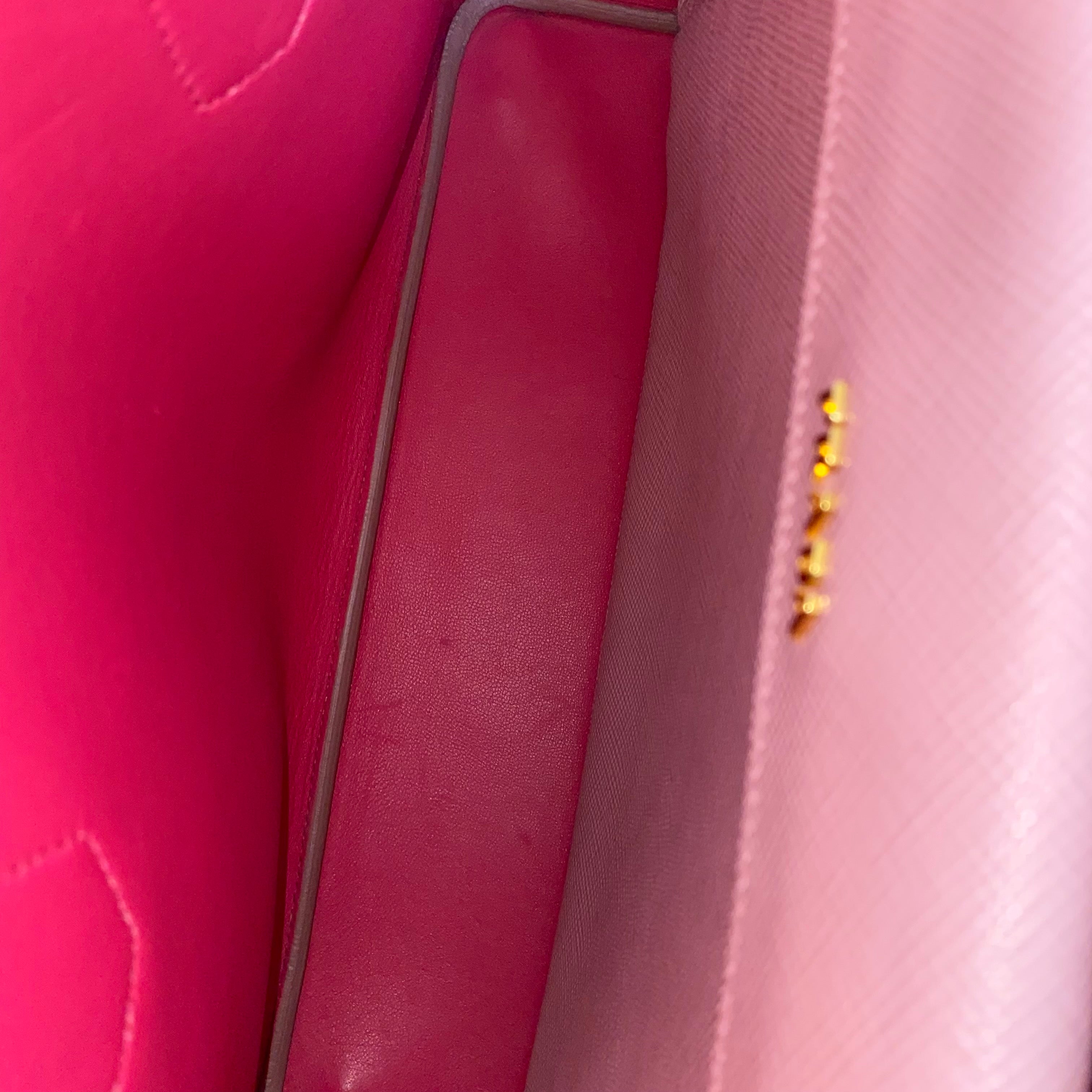 Prada Pink Medium Double Bag W/ Strap