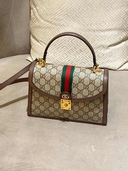 Gucci Bicolor Ophidia GG Small Top Handle Bag