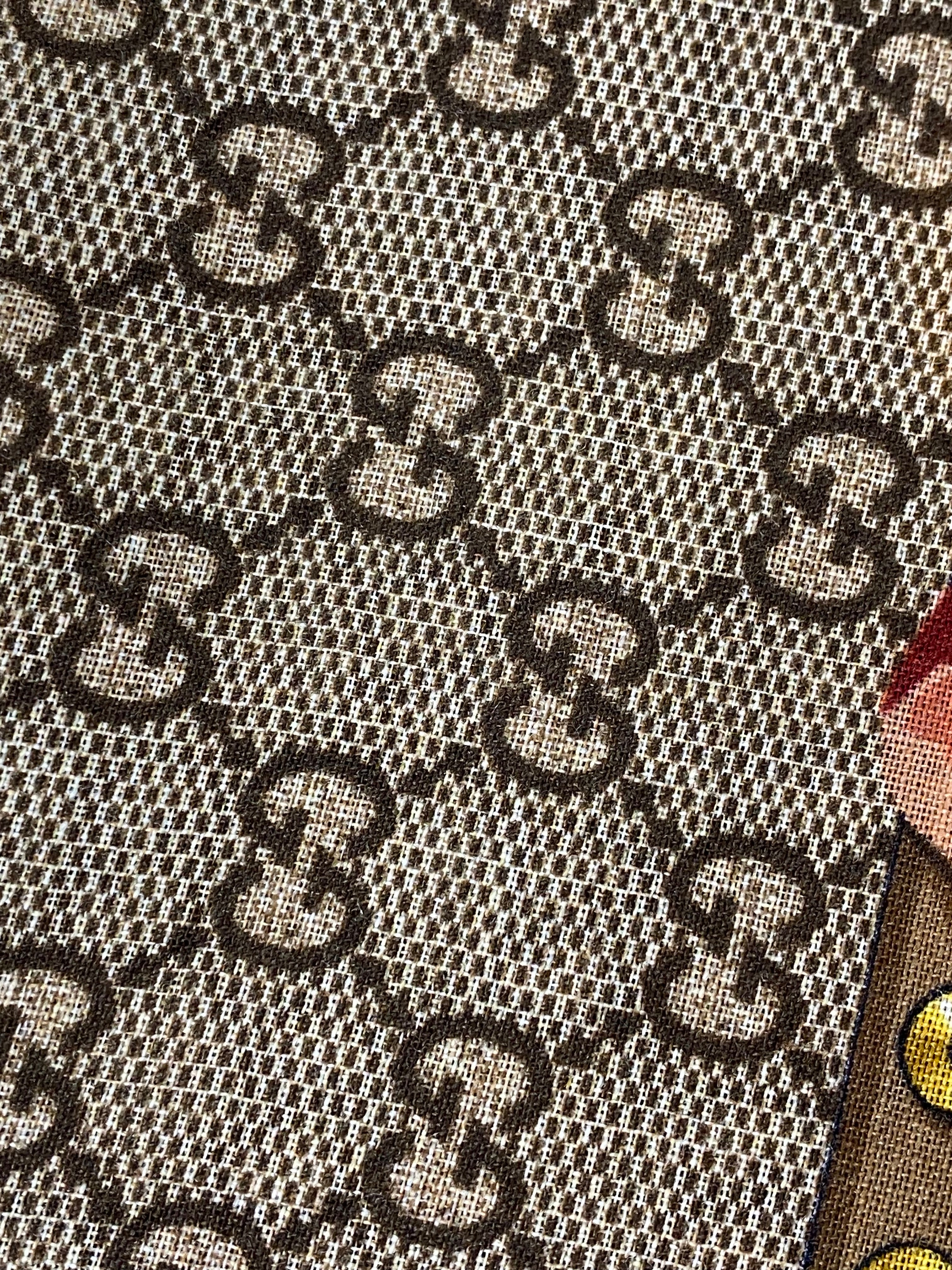 Gucci Tricolor GG Floral Wool Scarf