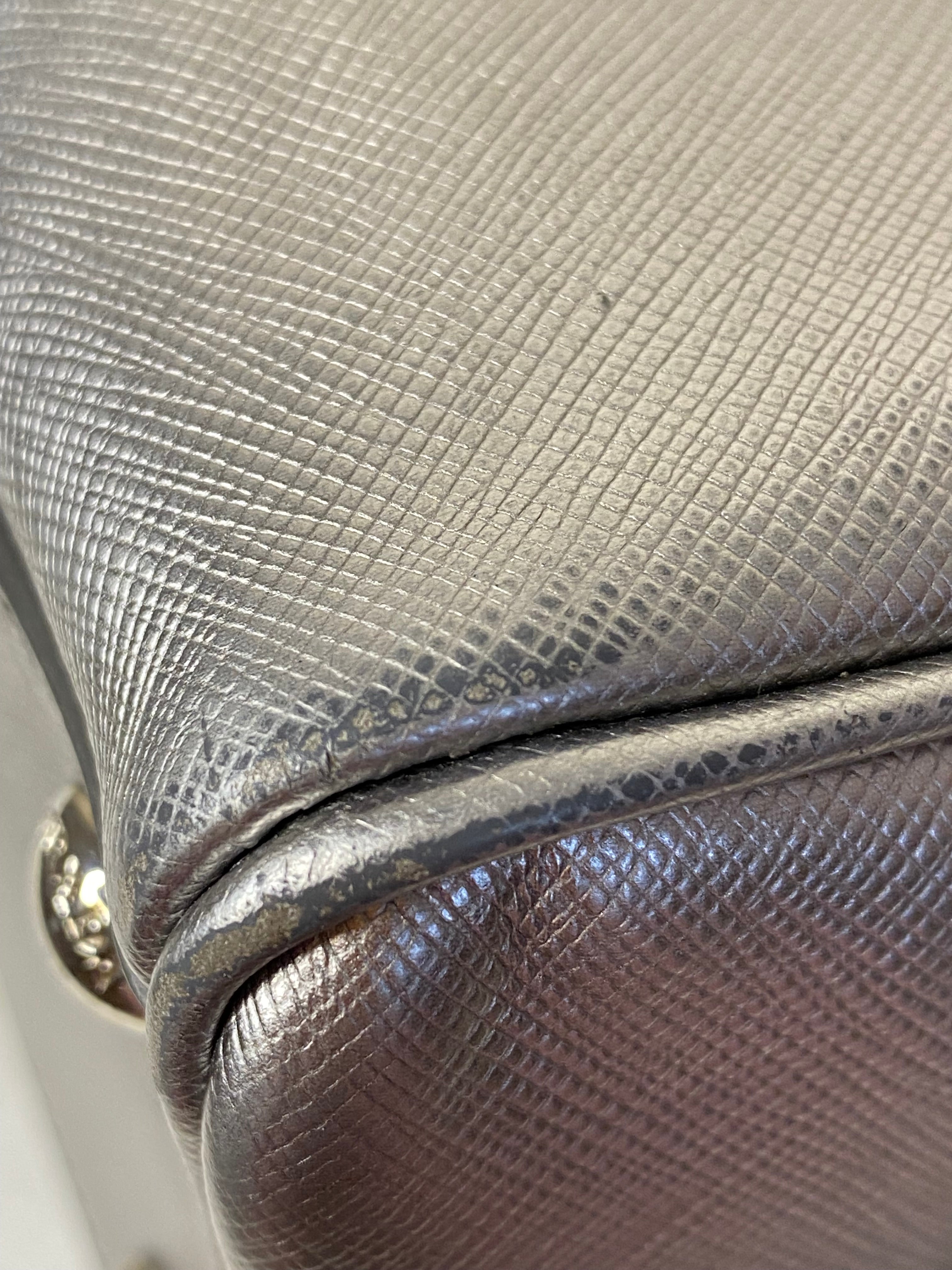 Prada Silver Metallic Tote Bag W/ Strap