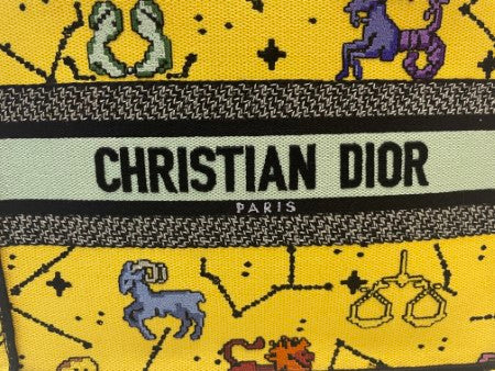 Christian Dior Yellow Embroidery Pixel Zodiac Small Book Bag