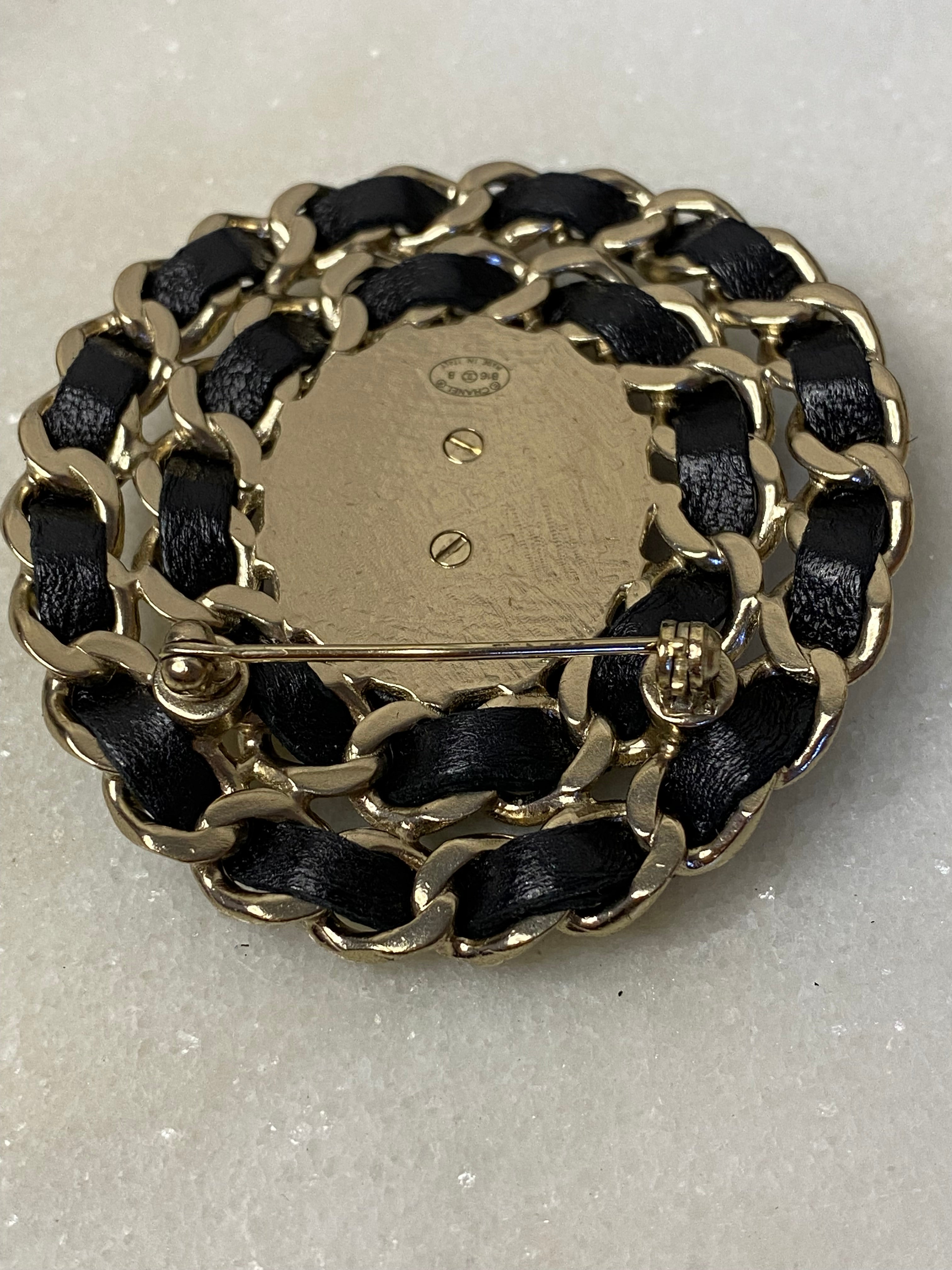 Chanel Black Chain Brooch