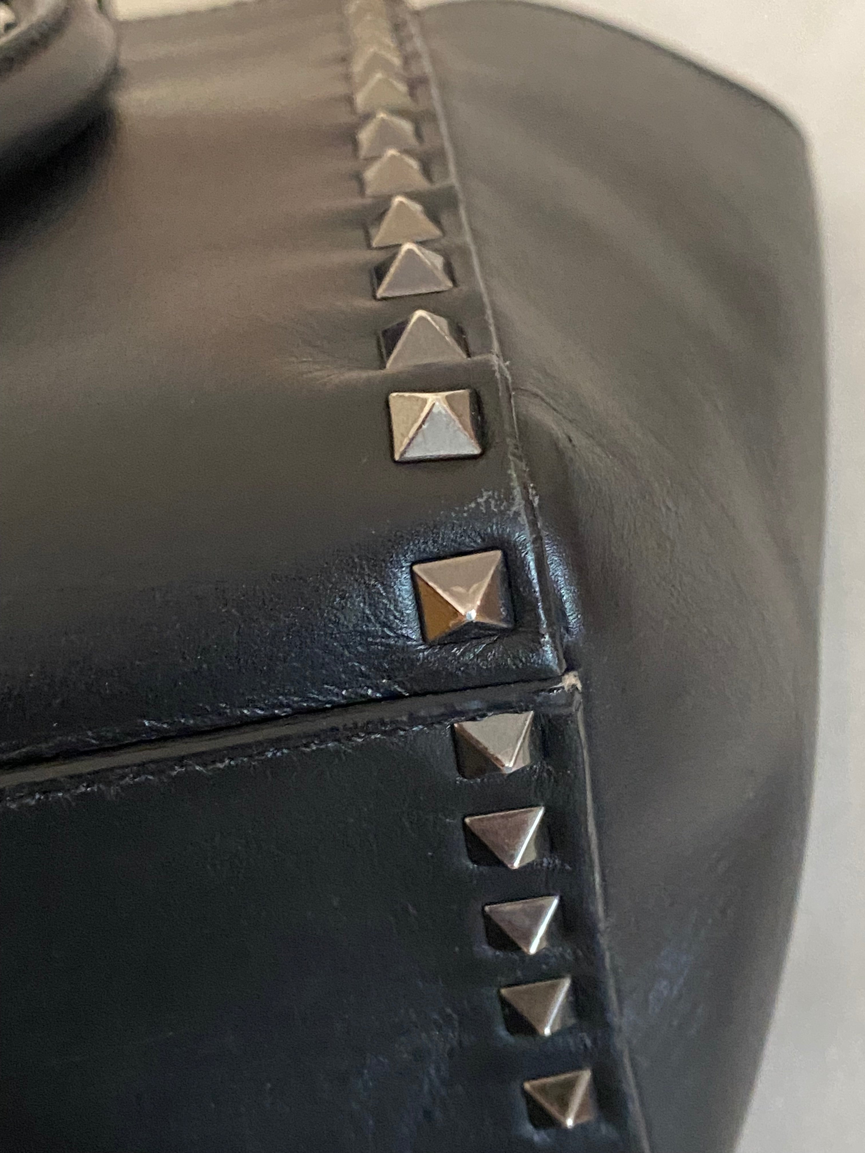 Valentino Black Studded Tote Crossbody Bag