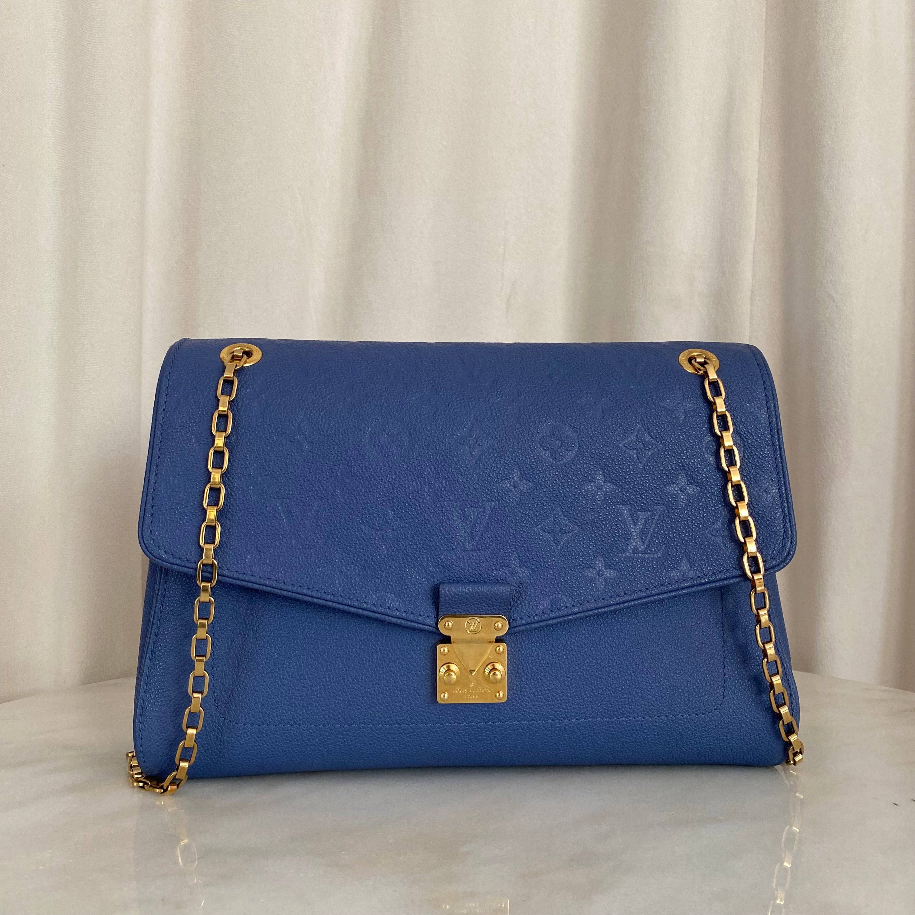 Louis Vuitton Blue Monogram Empreinte St Germain Large Bag