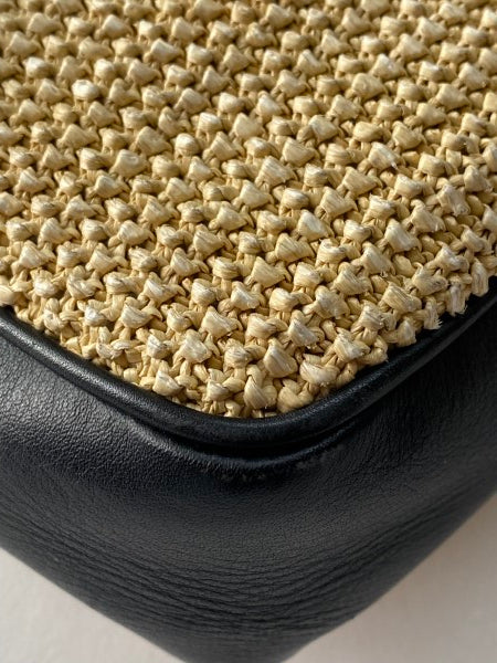 YSL Bicolor Raffia Lou Camera Bag