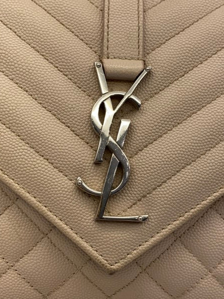 YSL Beige Monogram Envelope Medium Bag