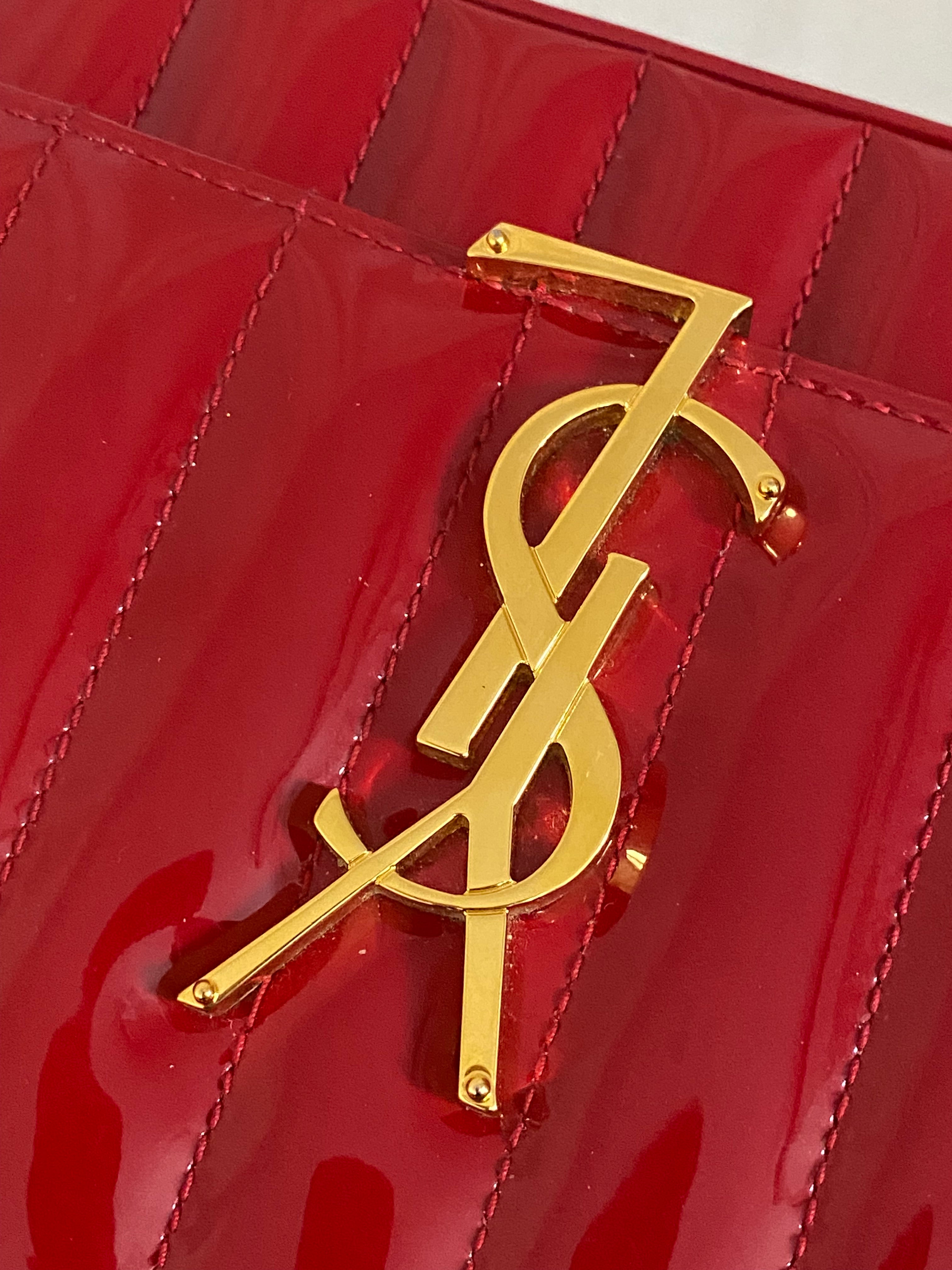 YSL Red Vicky Vernis Crossbody Small Bag