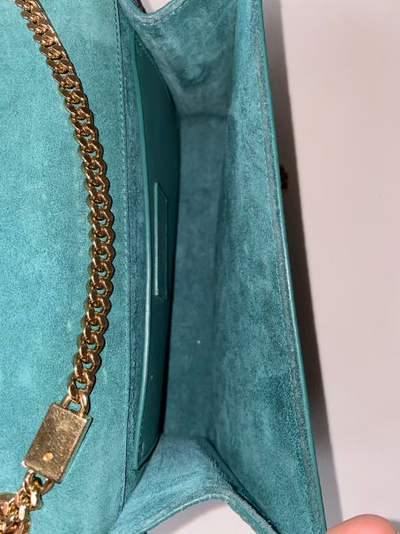 YSL Green Python Kate Tassel Medium Bag