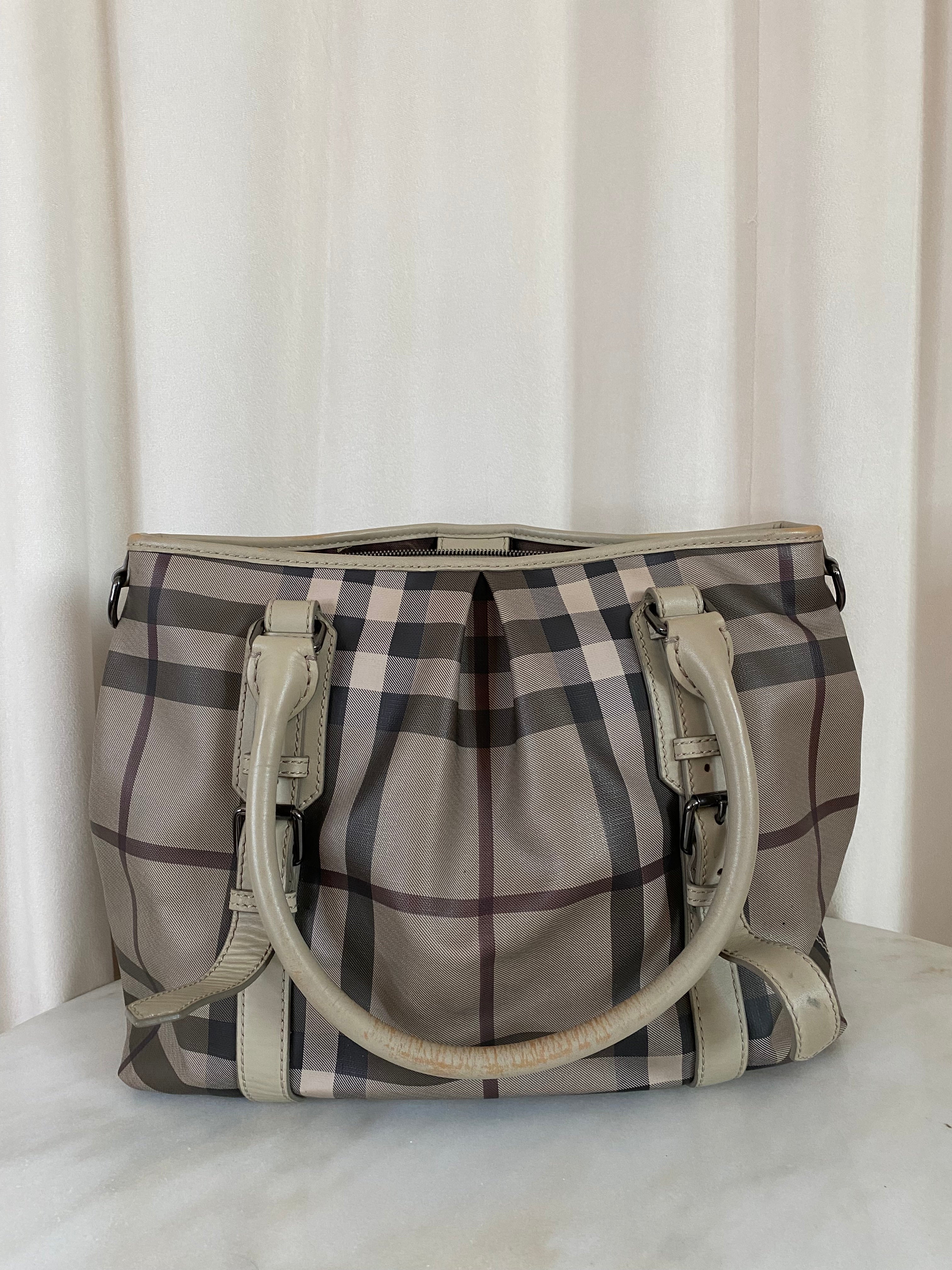 Burberry Beige Smoked Check Northfield Bag