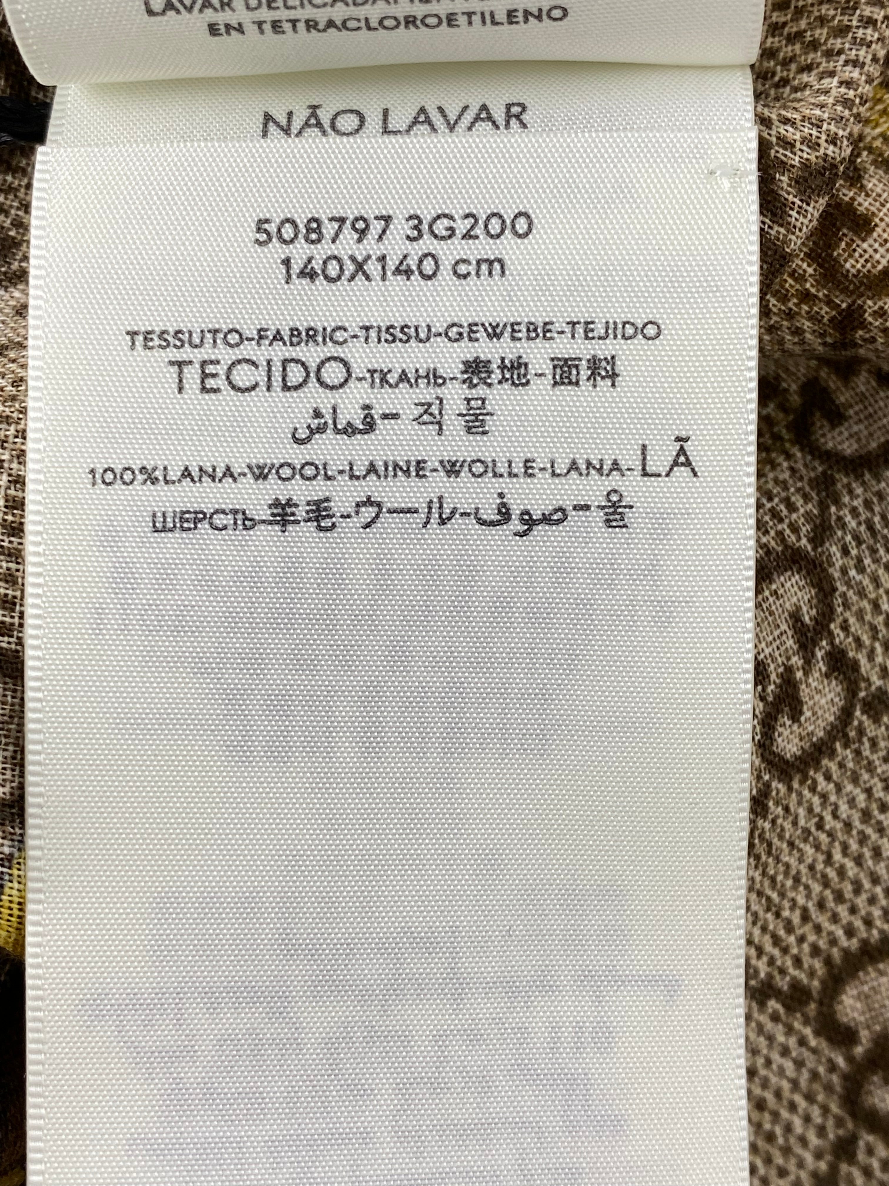 Gucci Tricolor GG Floral Wool Scarf