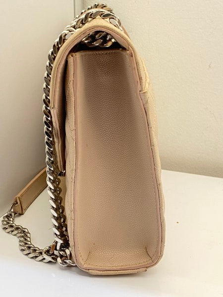 YSL Beige Monogram Envelope Medium Bag