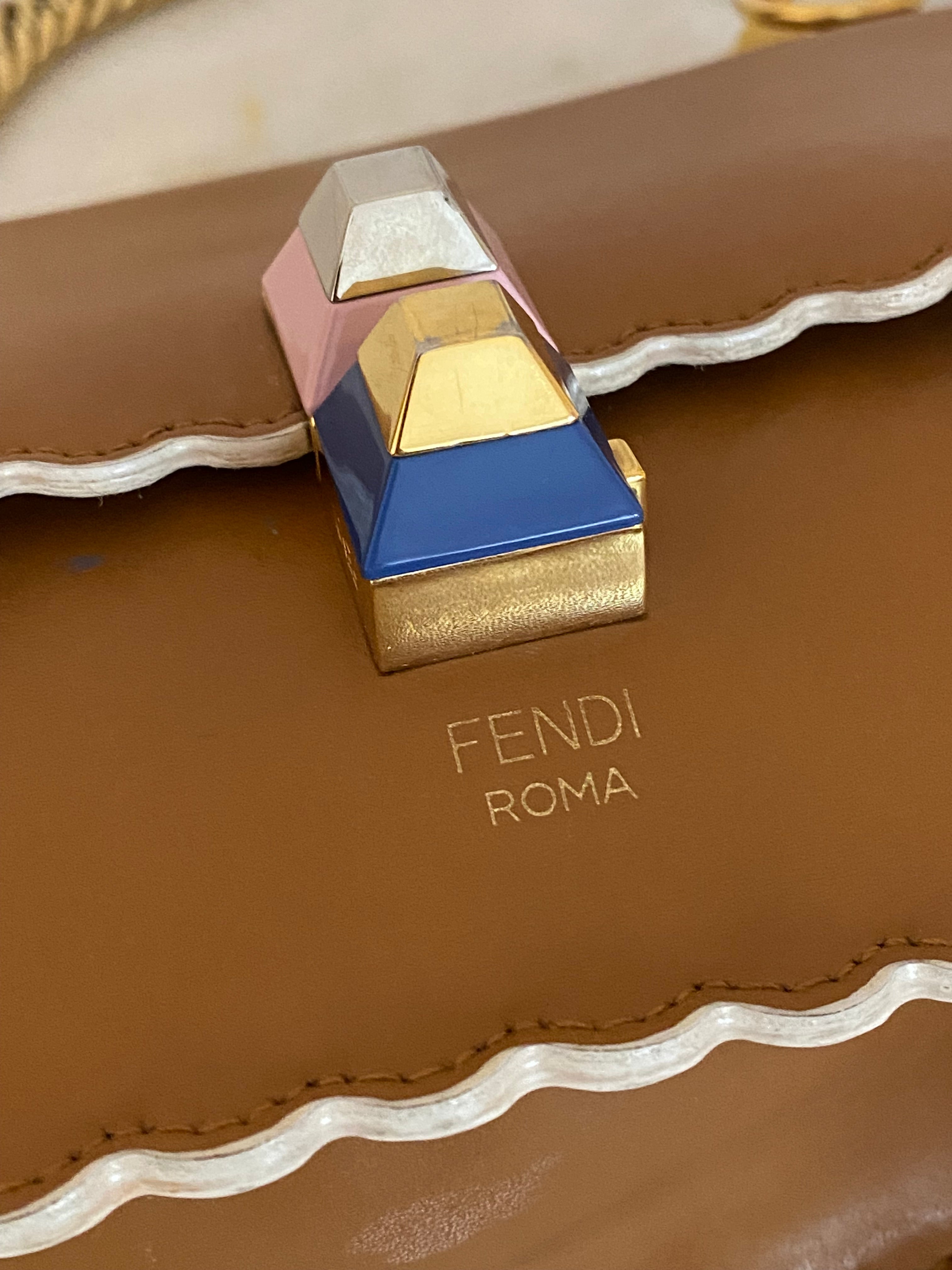 Fendi Brown Kan I Scalloped Bag