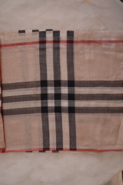 Burberry Stone Check Wool Scarf
