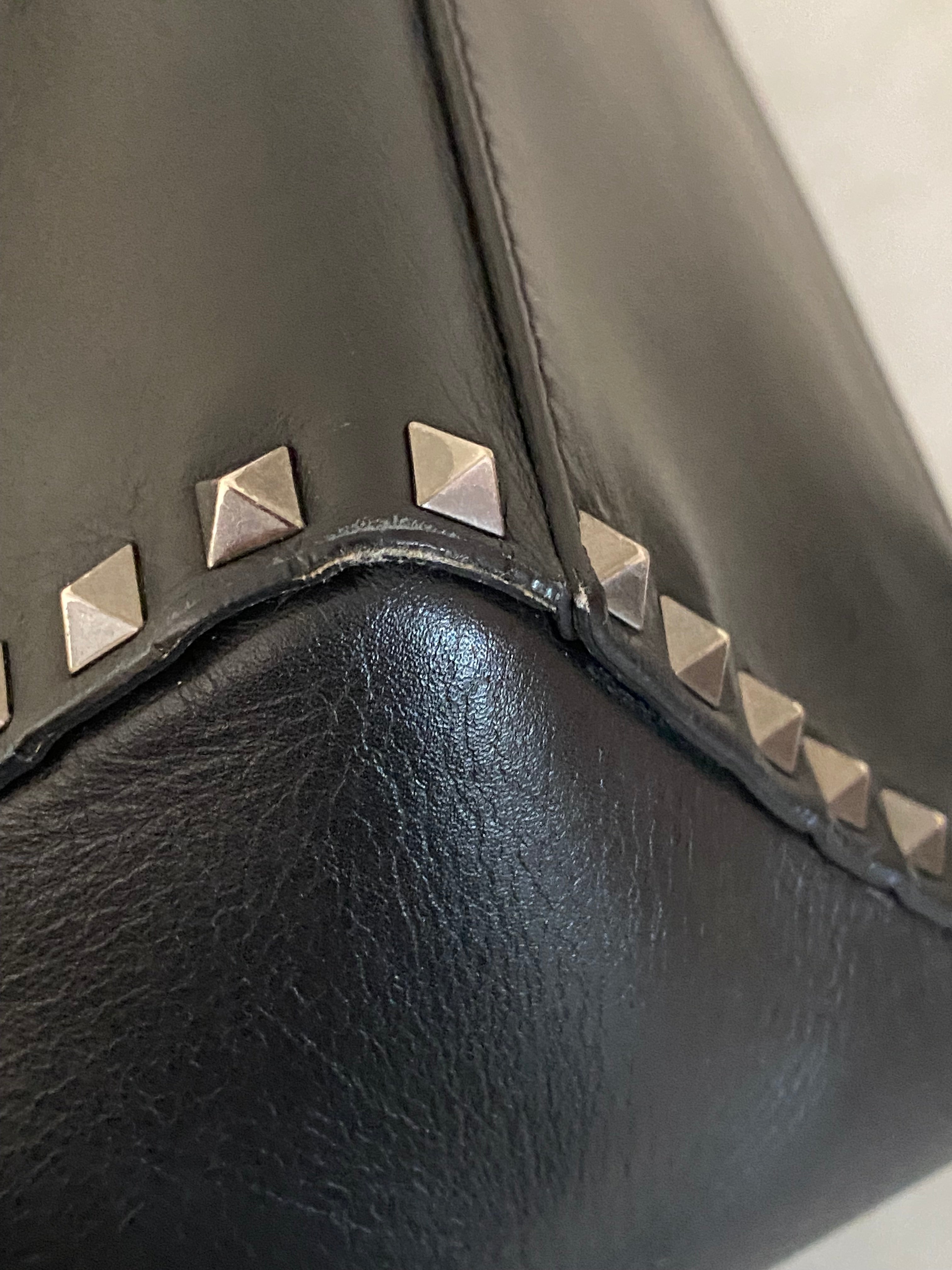 Valentino Black Studded Tote Crossbody Bag