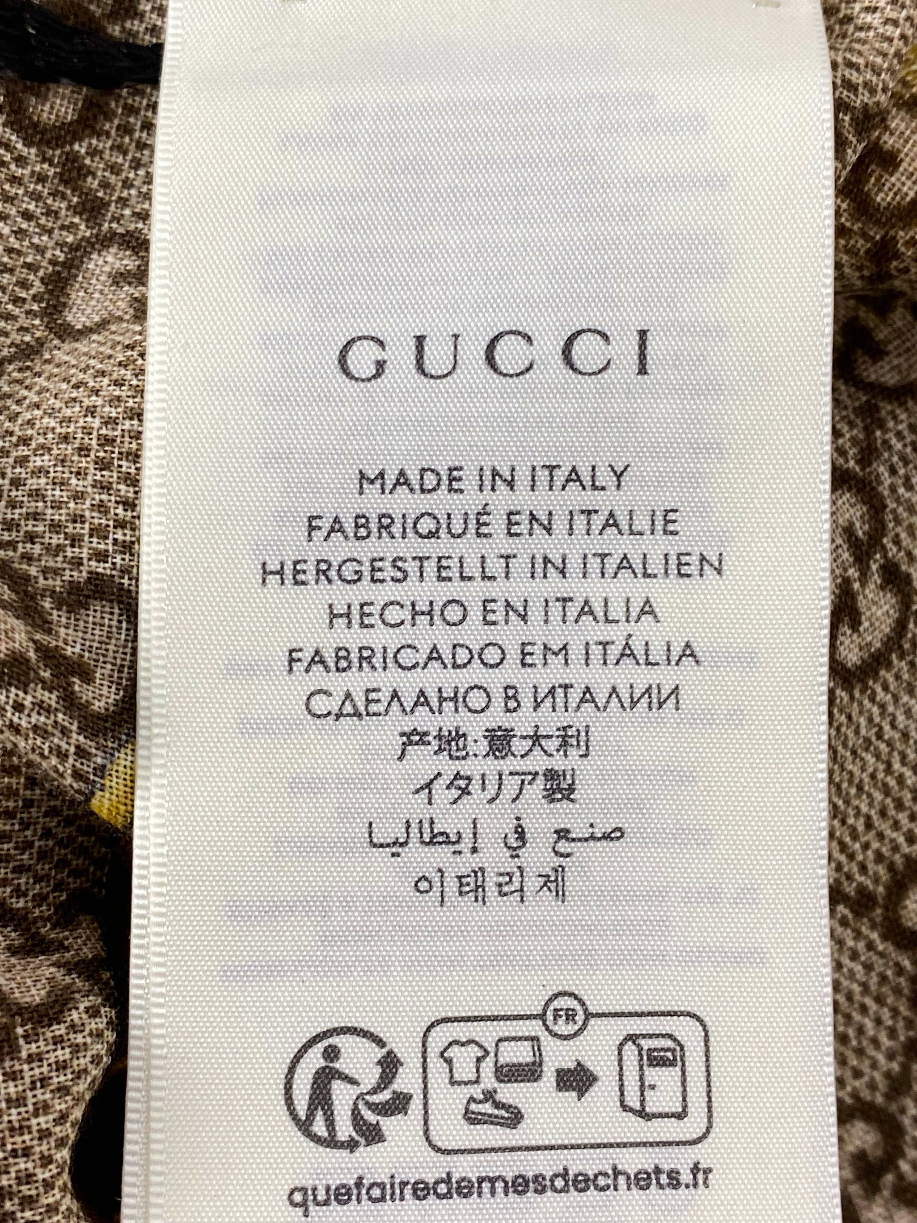 Gucci Tricolor GG Floral Wool Scarf