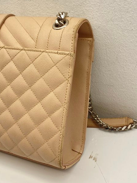 YSL Beige Monogram Envelope Medium Bag