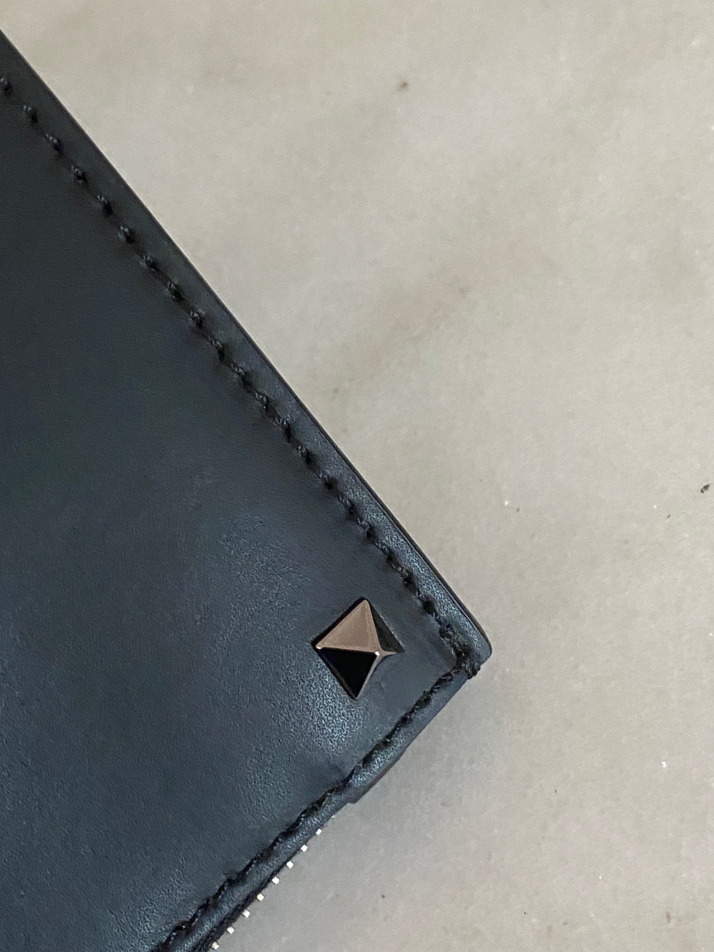 Valentino Black VLTN Logo Large Clutch