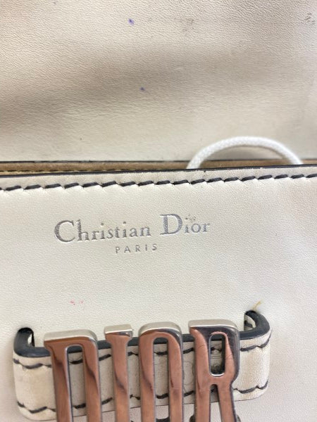 Christian Dior White Mini d'fence Saddle Bag