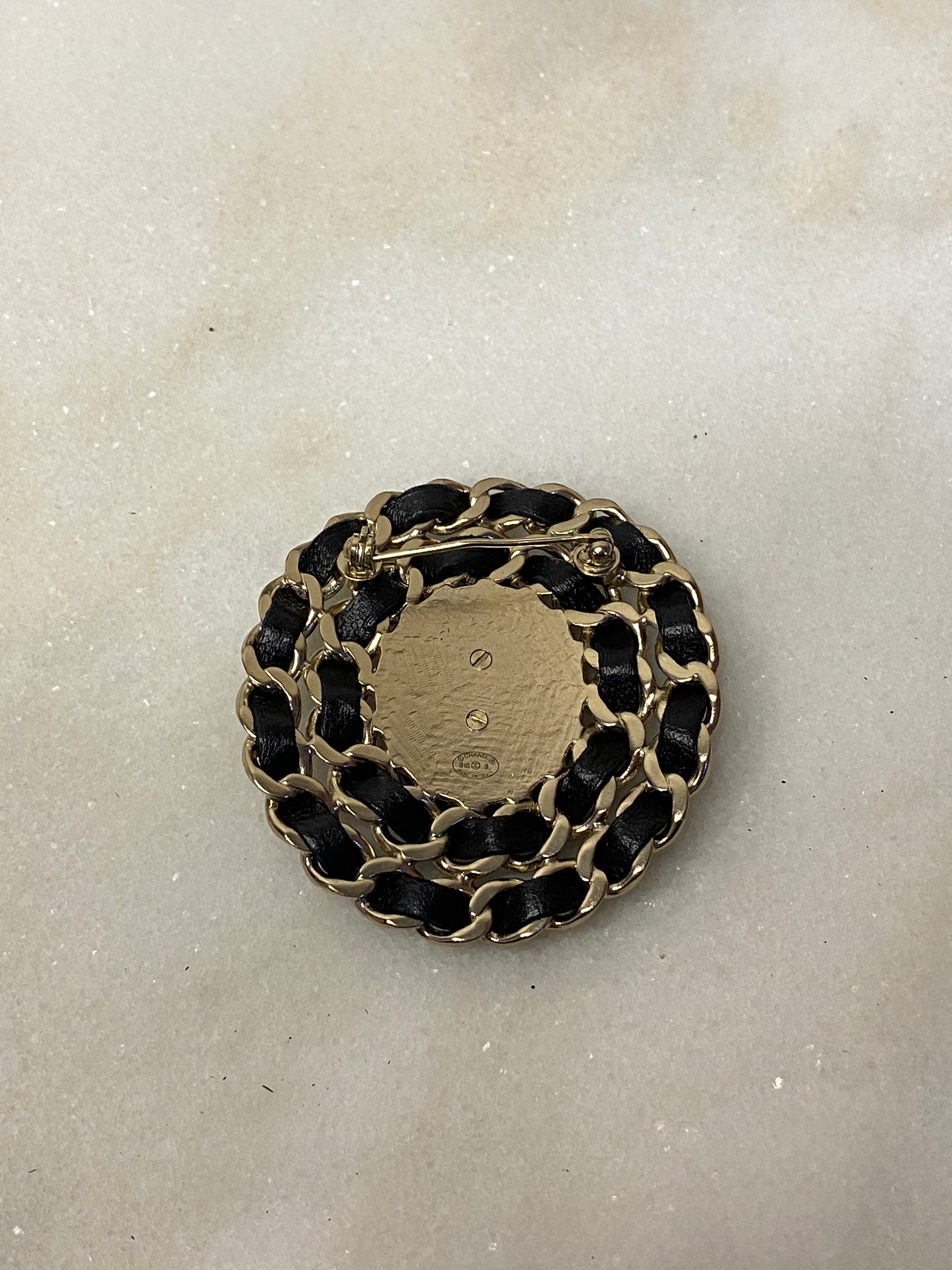 Chanel Black Chain Brooch