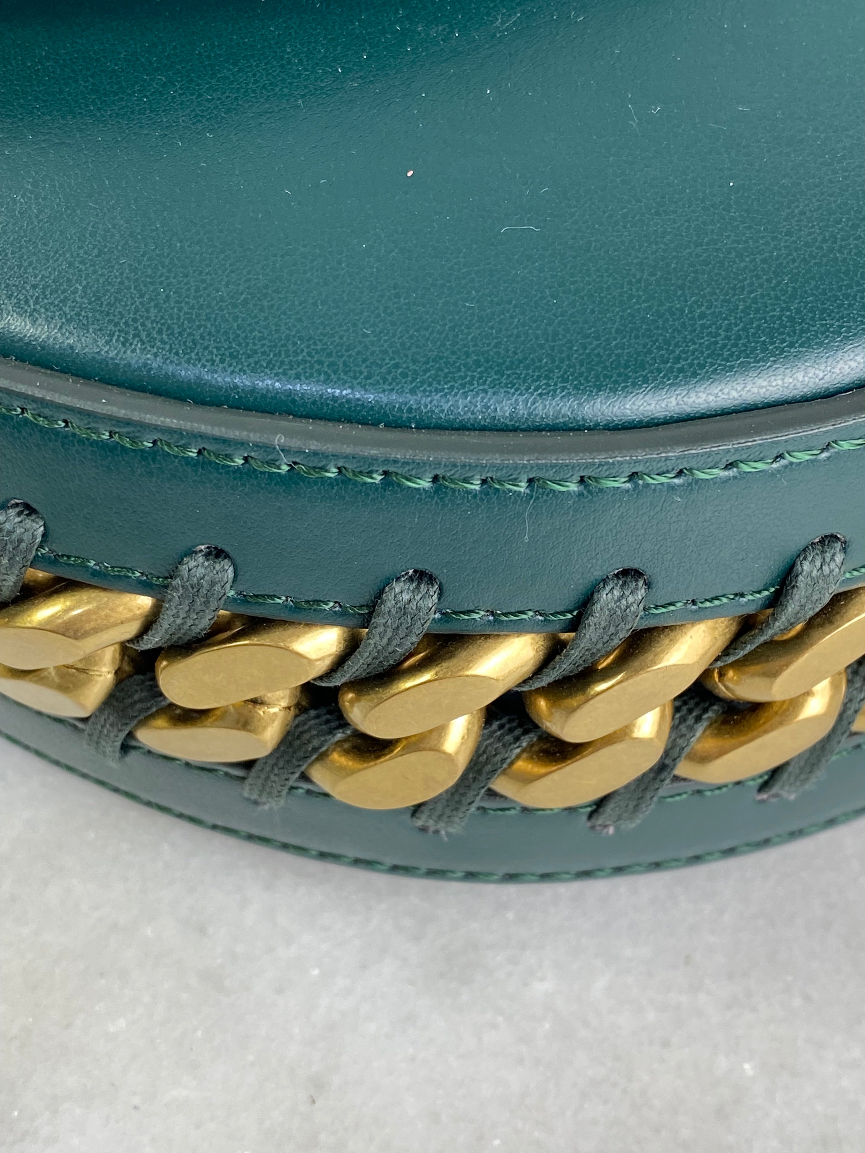 Stella Mccartney Dark Green Frayme Medium Flap Shoulder Bag