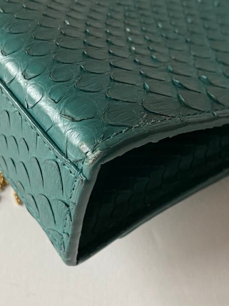 YSL Green Python Kate Tassel Medium Bag