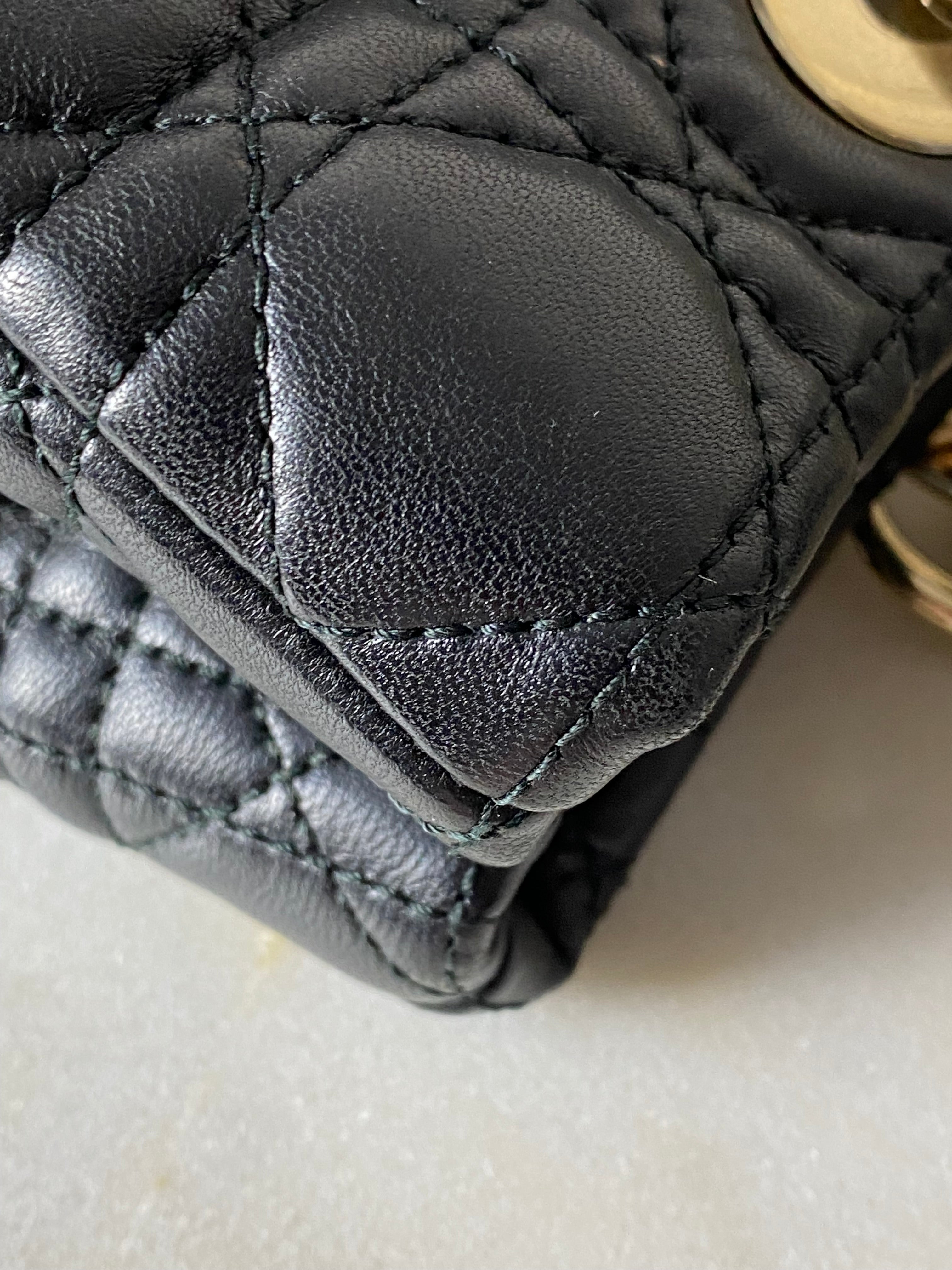 Christian Dior Black Lady Dior Medium Bag