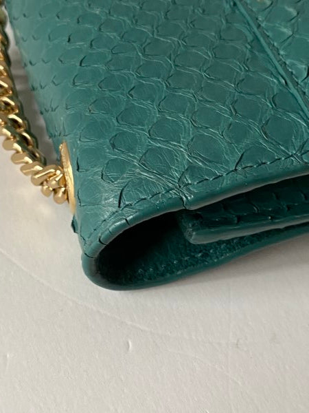 YSL Green Python Kate Tassel Medium Bag