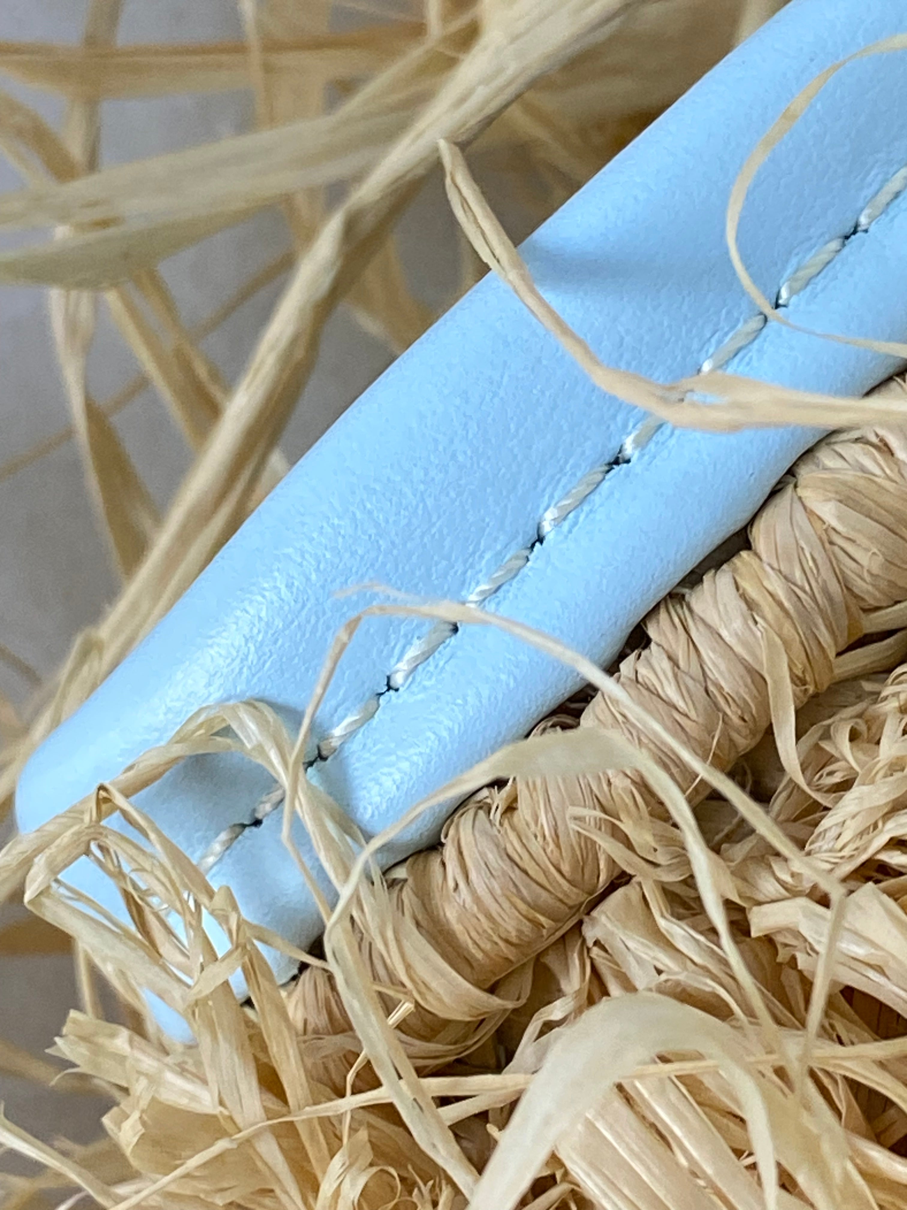 Jacquemus Light Blue Le Panier Soli Raffia Shopping Bag