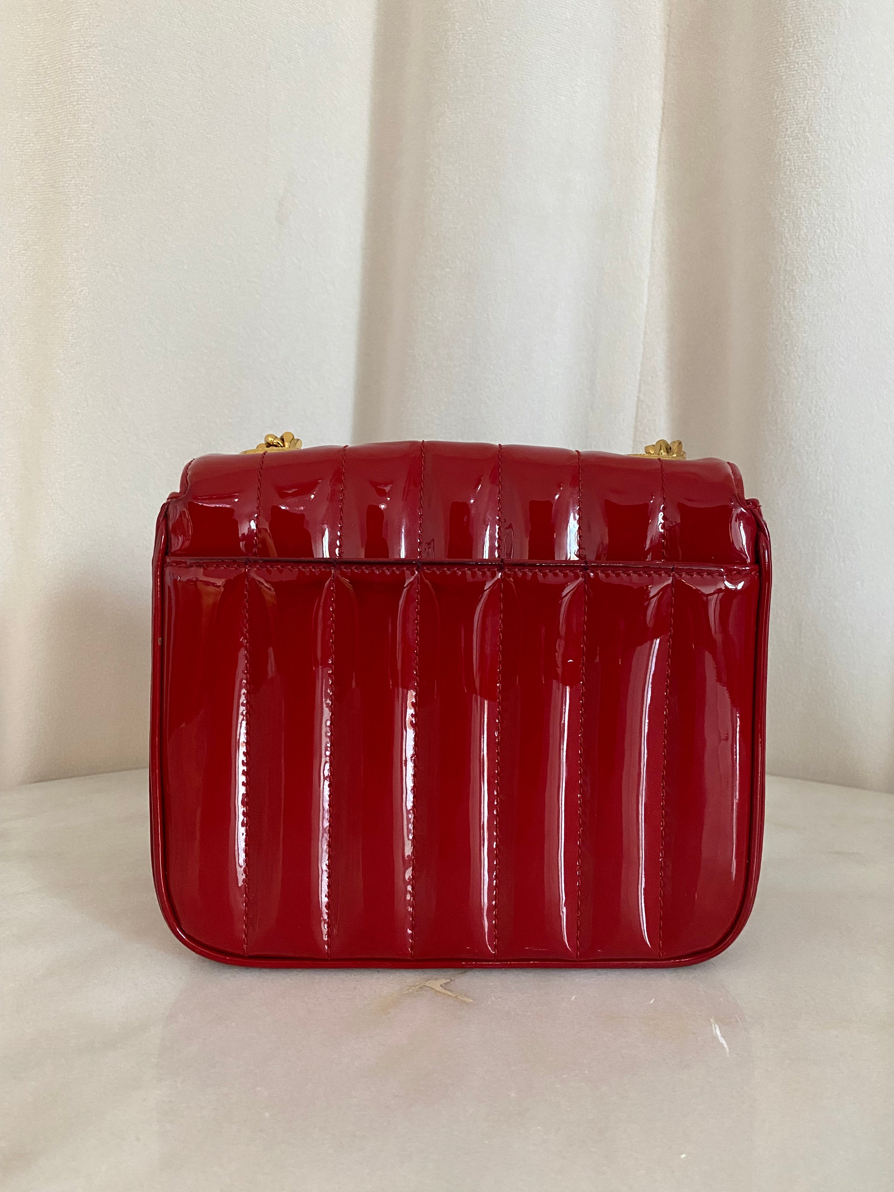 YSL Red Vicky Vernis Crossbody Small Bag