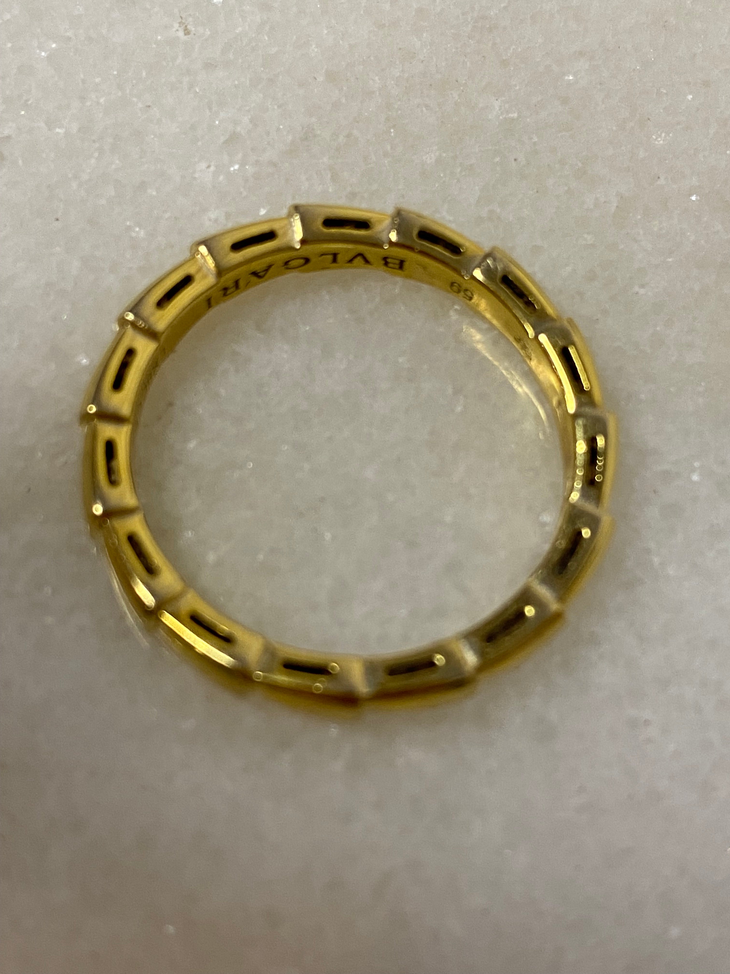 Bvlgari 18K Yellow Gold Serpenti Viper Ring 59