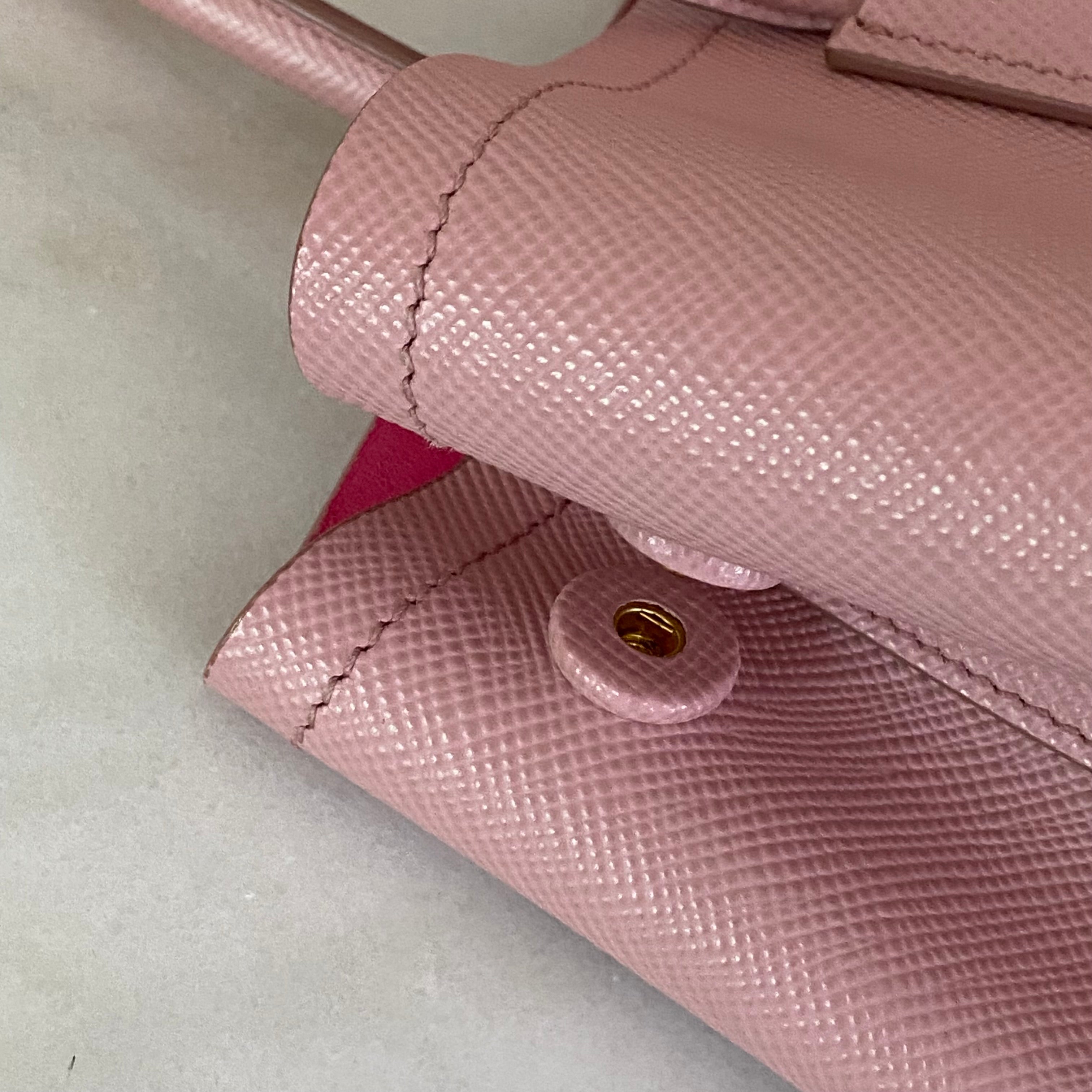 Prada Pink Medium Double Bag W/ Strap