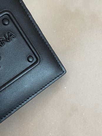 Dolce & Gabbana Black Bifold wih Raised Logo Small Wallet