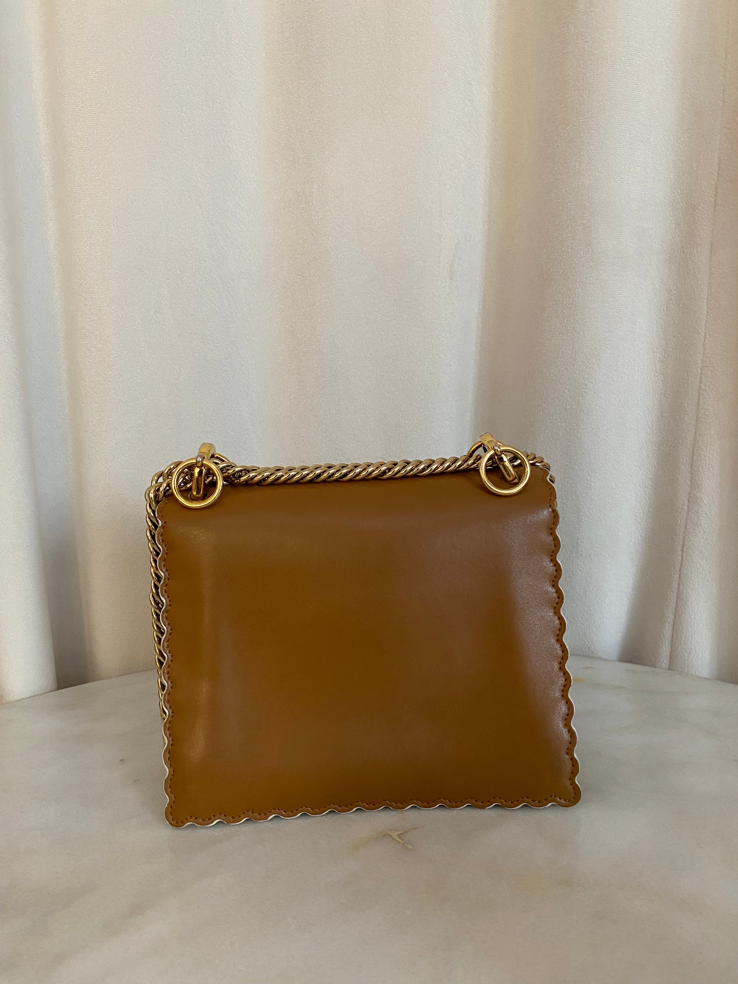 Fendi Brown Kan I Scalloped Bag