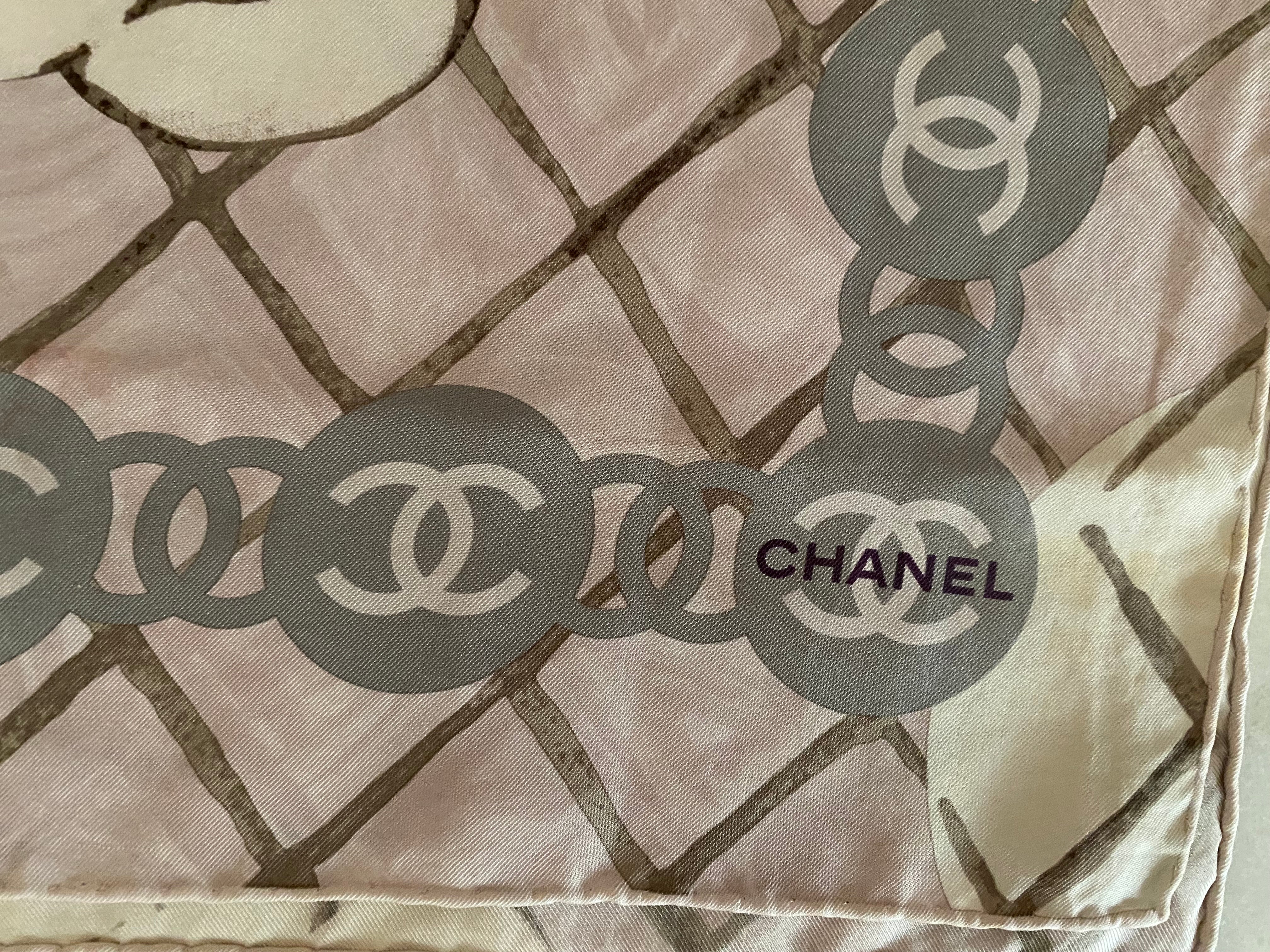 Chanel Bicolor Silk Scarf