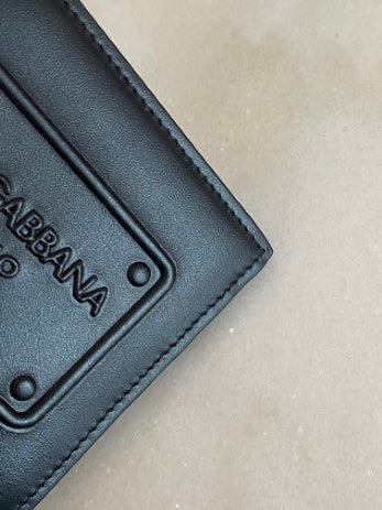 Dolce & Gabbana Black Bifold wih Raised Logo Small Wallet