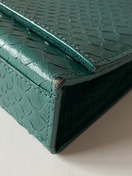 YSL Green Python Kate Tassel Medium Bag