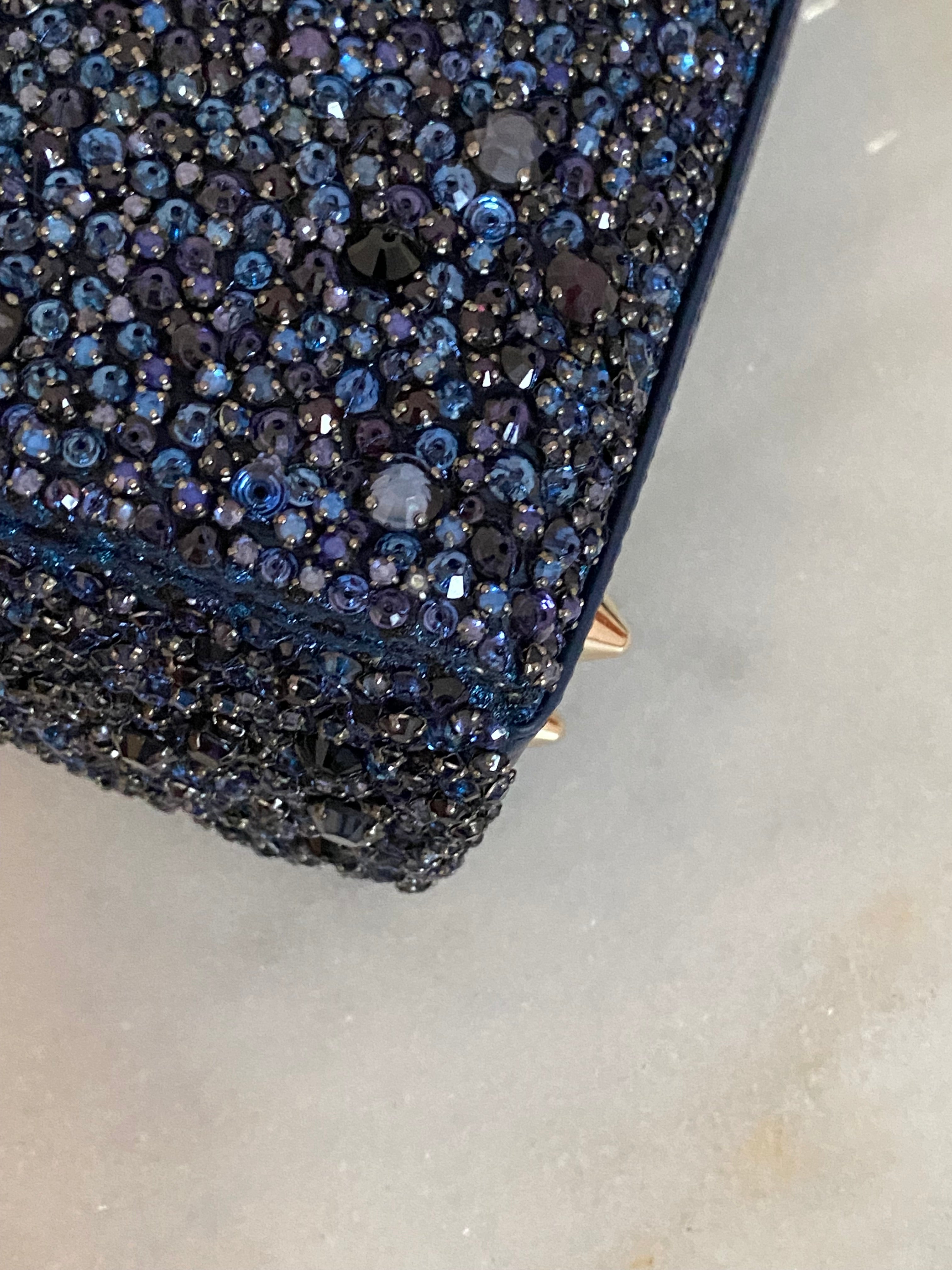 Christian Dior Blue Strass Small Lady Dior Bag