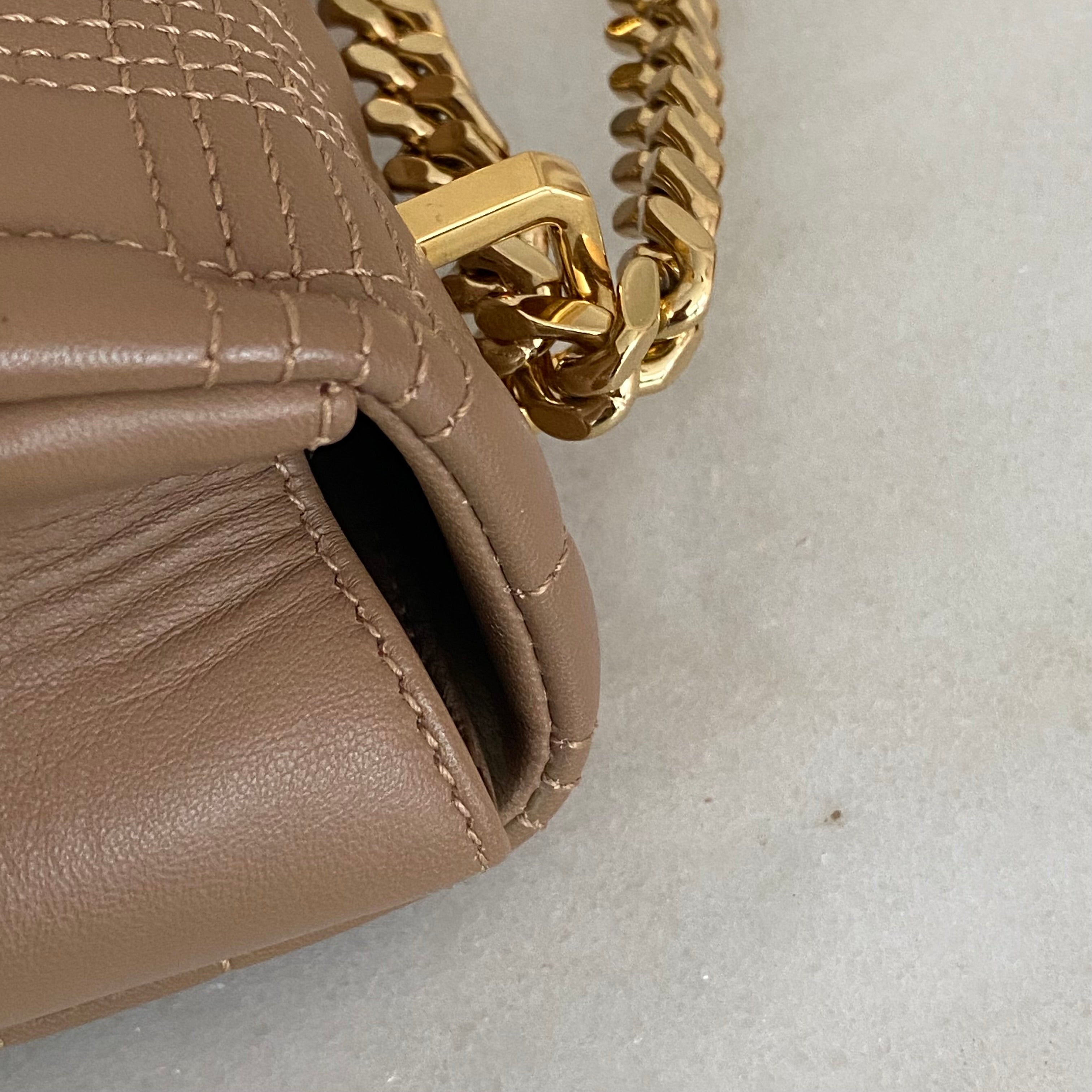 Burberry Beige TB Small Quilted Lola Bag