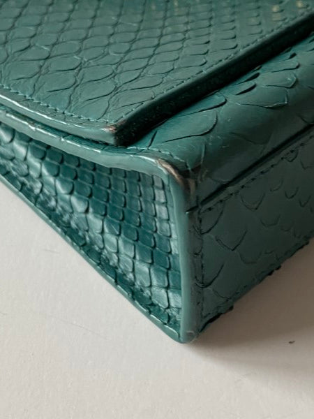 YSL Green Python Kate Tassel Medium Bag