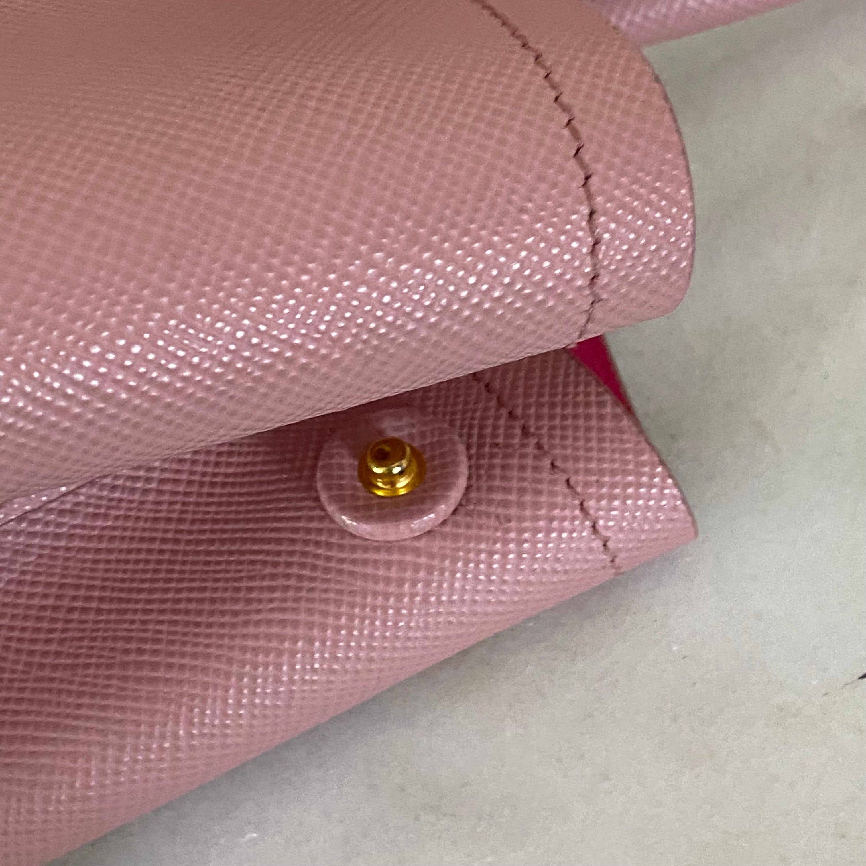 Prada Pink Medium Double Bag W/ Strap