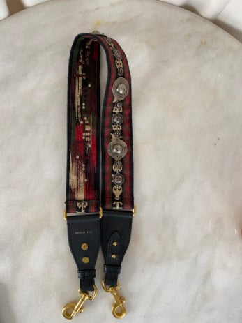 Christian Dior Tricolor Studded Bohemian Shoulder Strap