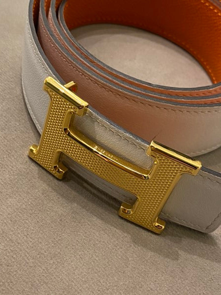 Hermes Bicolor H Buckle Reversible Belt