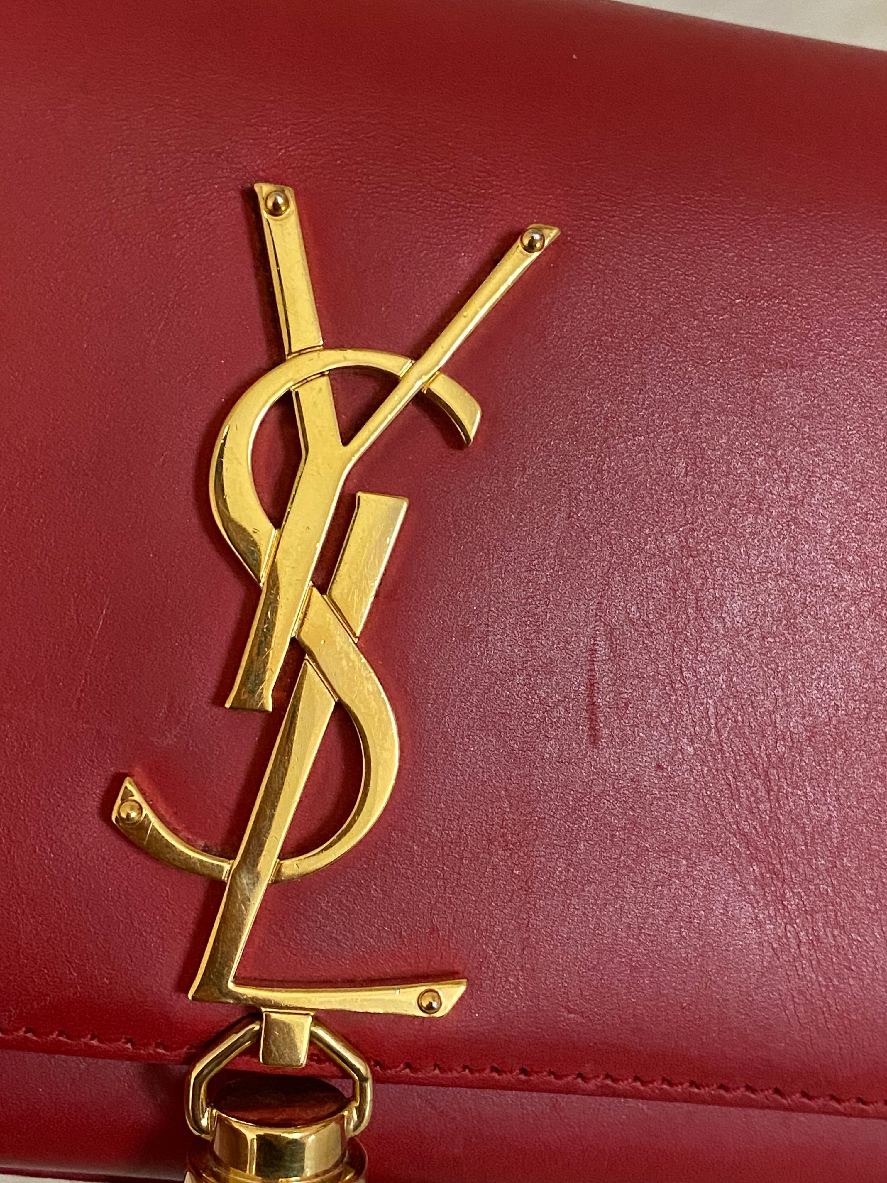 YSL Red Kate Tassel Small Shoulder Bag