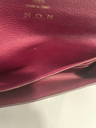 Louis Vuitton Dark Red Monogram Empreinte Sarah Long Wallet W/ Initials N.O.N