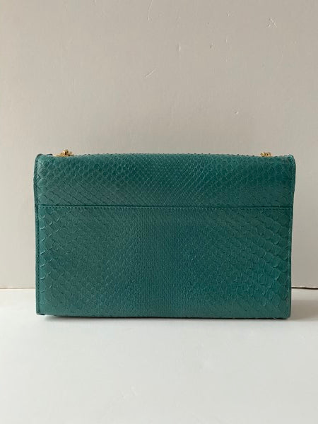 YSL Green Python Kate Tassel Medium Bag