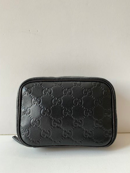 Gucci Black Guccissima GG Makeup Case