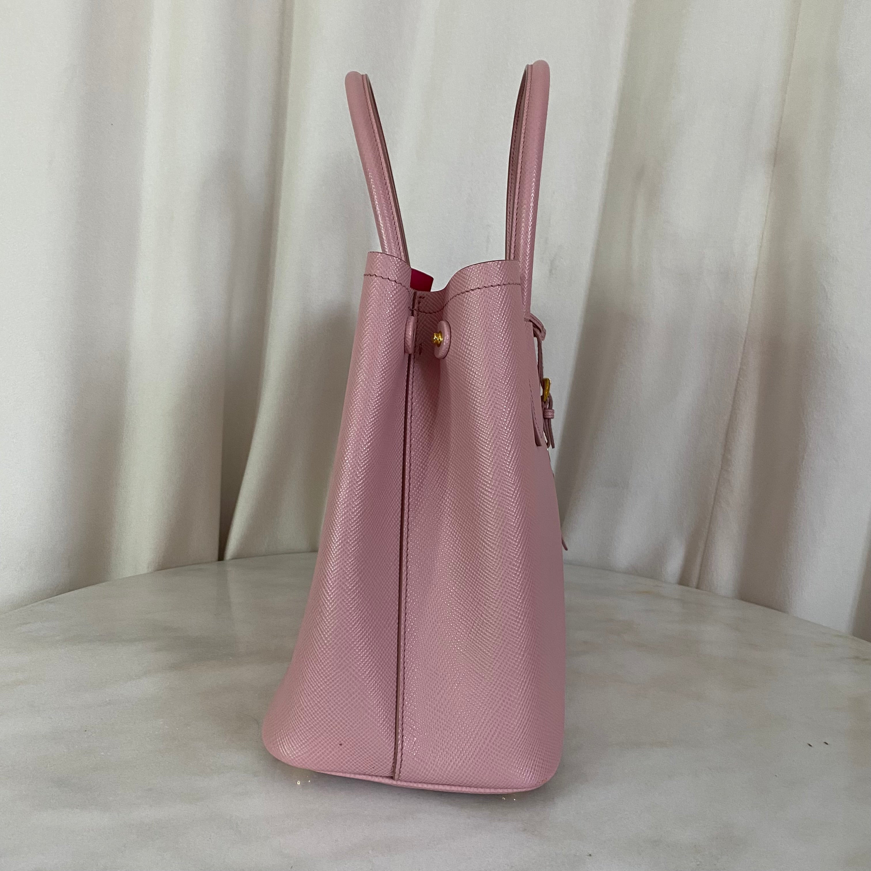 Prada Pink Medium Double Bag W/ Strap