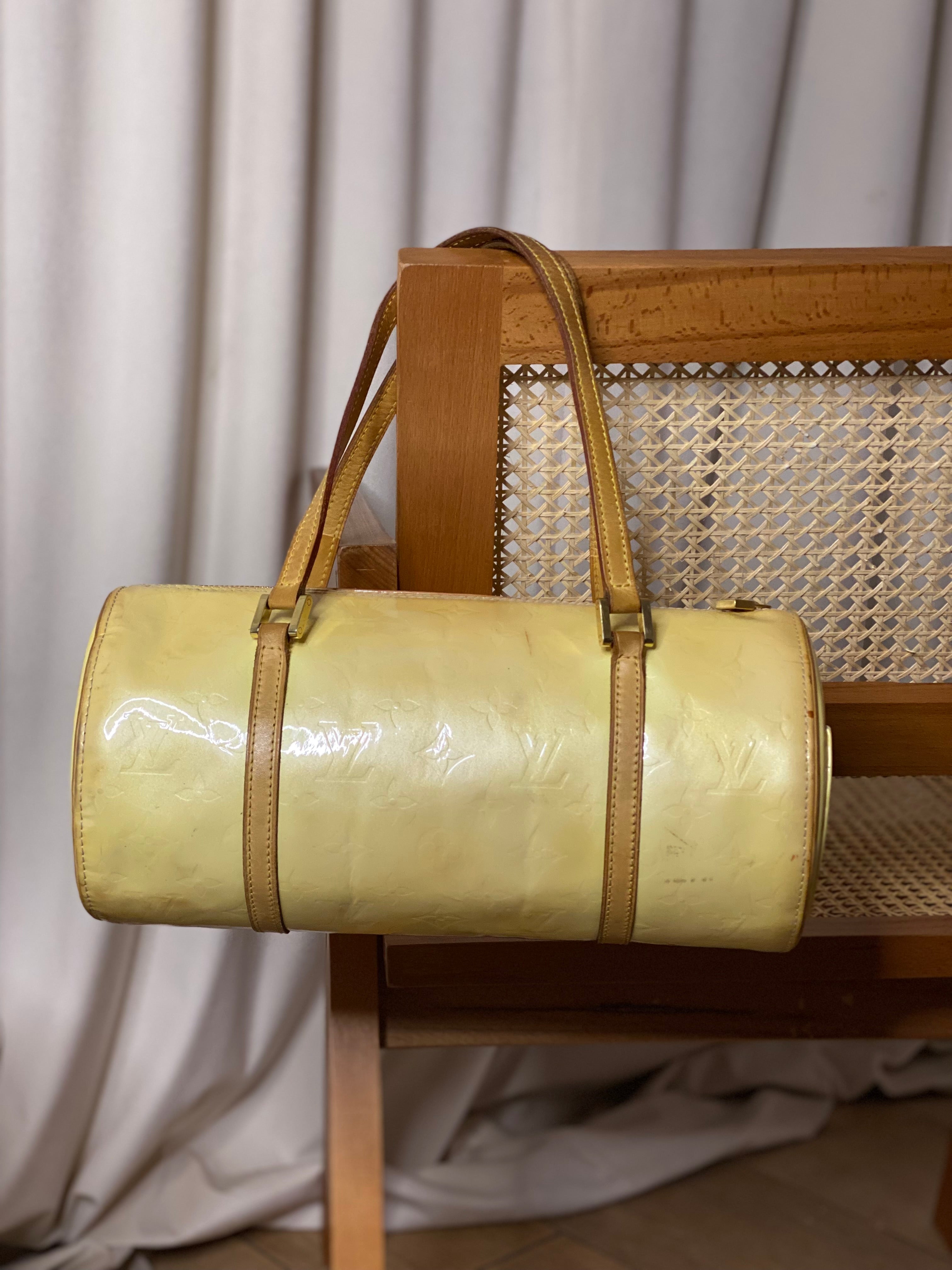 Louis Vuitton Yellow Monogram Vernis Papillion Tote Bag