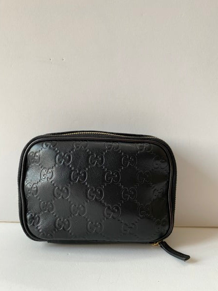 Gucci Black Guccissima GG Makeup Case